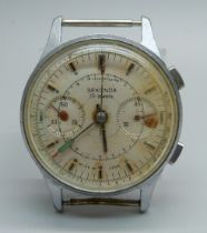 A Sekonda chronograph wristwatch, lacking crown