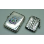 Two silver vesta cases, Birmingham 1912 and 1939, 48g