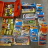 A collection of Matchbox die-cast vehicles including 4x Battle Kings, Super Kings, approximately
