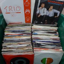 A box of 7" singles, 1960s-80s