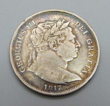 A George III bull head half crown, 1817