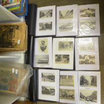 A large collection in 13 albums of approximately 350 real photo postcards covering many
