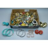 Over 60 pairs of costume earrings