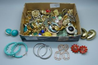 Over 60 pairs of costume earrings