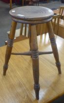 A Victorian elm kitchen stool