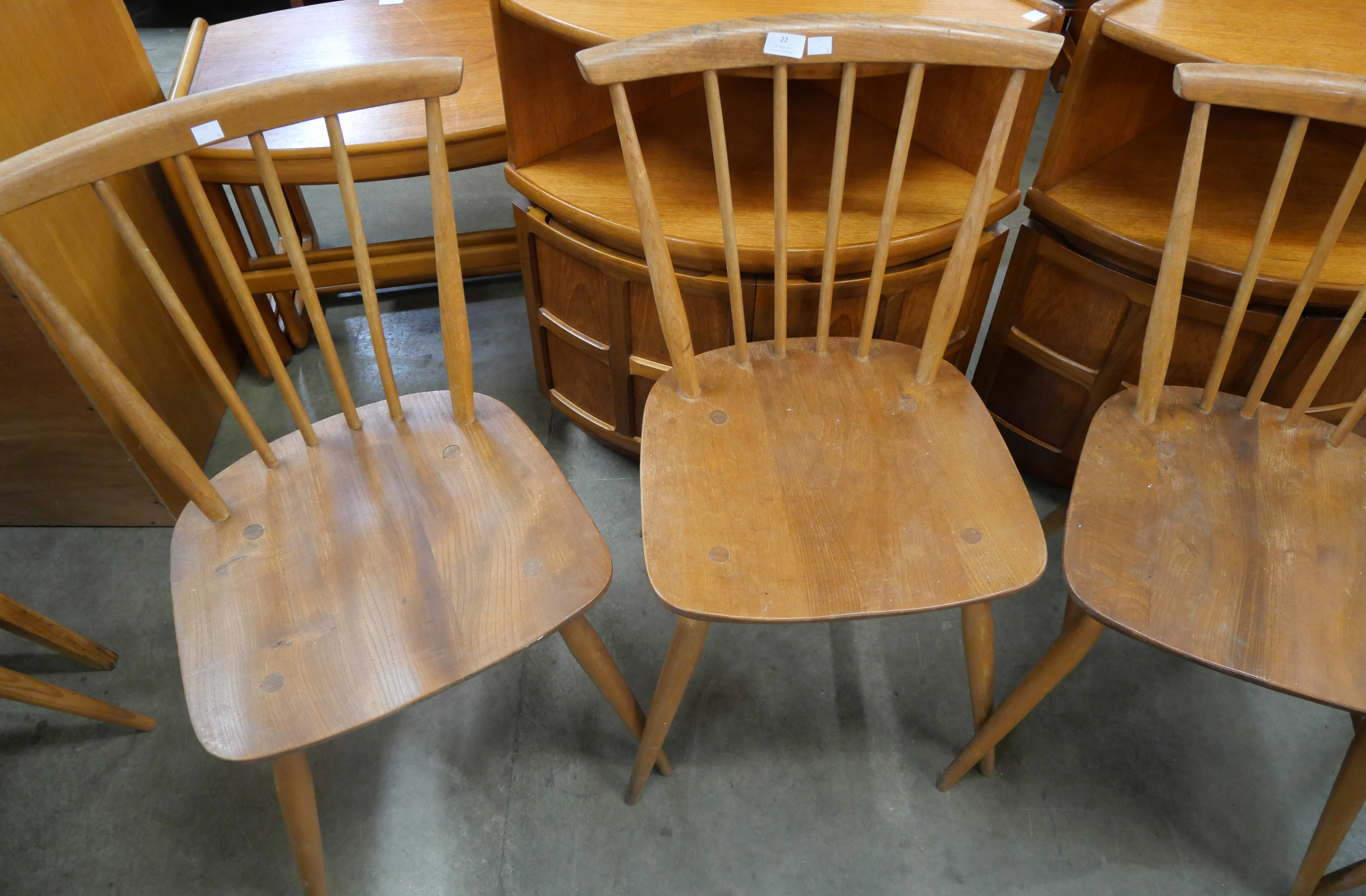 A set of four Ercol Blonde elm and beech chairs - Image 2 of 3