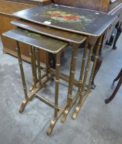 A Regency style painted gilt nest of tables