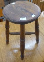 A Victorian elm kitchen stool