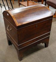 A George III inlaid mahogany domed top wine cooler