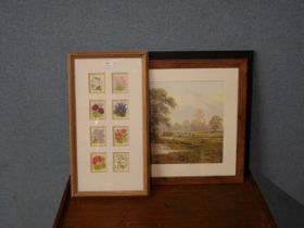 Assorted picture frames with silk embroidered flower design