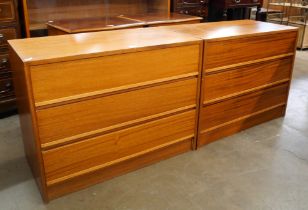 A pair of Danish teak chests of drawers