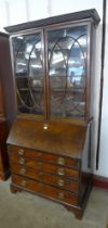 A George III mahogany bureau bookcase