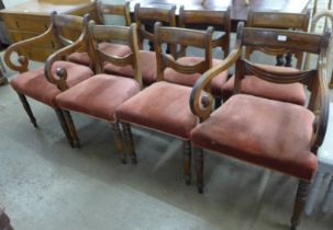 A set of eight George IV mahogany dining chairs