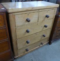 A Victorian pine chest of drawers