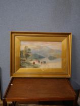 Two Scottish landscape prints, framed