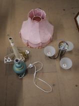 A mixed lot of lamps and a ceiling light