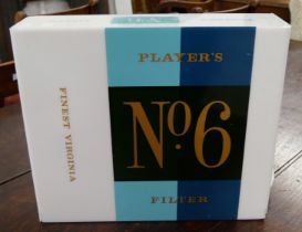 A Perspex John Players No. 6 Cigarette advertising sign, 31cms h