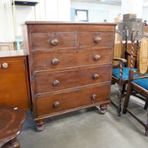 A Victorian stained pine chest of drawers