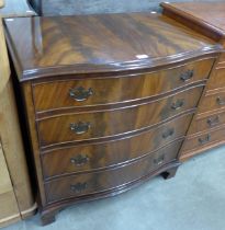 A Regency style Beven Funnell mahogany serpentine chest of drawers