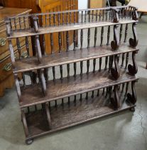 A Regency style hardwood wall hanging bookcase