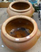 Two large terracotta planters