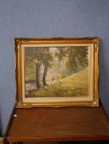 Barry Renshore, two landscapes, oil on canvas, framed