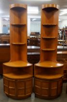 Two Nathan Squares corner cabinets