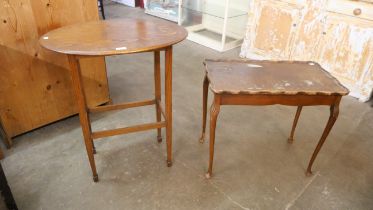 Two oak occasional occasional tables