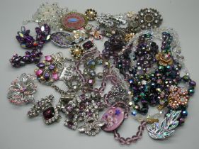 A collection of costume jewellery