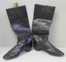 A pair of 19th Century leather riding boots