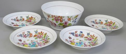 Four 19th Century Hilditch & Son saucers/dishes, Staffordshire England, circa 1825 and a Hilditch