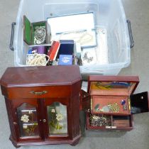 A box of vintage costume jewellery