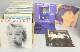 110 7" singles; 80's with picture sleeves, Kim Wilde, Holly Johnson, Alison Moyet, etc.