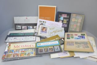 Stamps; Winston Churchill 1874-1974 commemorative set, boxed, Royal Mail Mint Greetings stamps, high