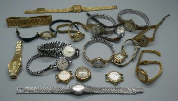 A collection of lady's wristwatches including Rotary, Sekonda, Timex, Accurist, etc.