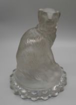 A 19th Century Baccarat crystal dog figure, 13cm