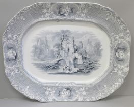 A Davenport Rhine pattern large serving plate, 49cm