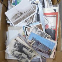 A collection of approximately 150 postcards, playing cards and cabinet cards