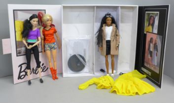 A Barbie Barbiestyle set in display box and two other Barbie dolls