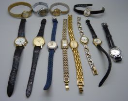 A collection of twelve lady's wristwatches