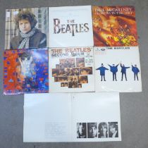 A collection of seven LP records including The Beatles US version, Second Album