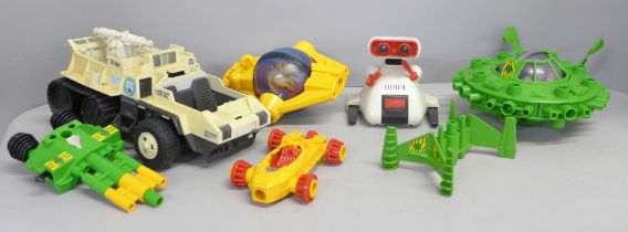 A collection of space toys, Hasbro, Tomy, McDonalds, Britains England, etc.