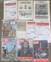 A quantity of vintage periodicals, The Graphic 1879, The Illustrated London News 1888 and 1950s,