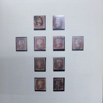 Stamps; an album of Victorian penny reds and later stamps, mint and used, some catalogued with