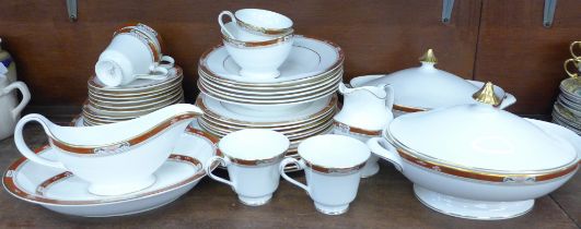 A collection of Royal Doulton Sandon pattern dinnerware and tea ware comprising some seconds, 45