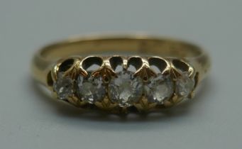 A Victorian 18ct gold and diamond ring, approximately 0.50ct diamond weight, Birmingham 1895, 2.