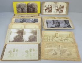 27 Stereoscopic view cards including Tasmania, Street Sweepers Berlin, Peasant Boys Rome, etc.