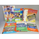 Football memorabilia; home and away programmes for Scotland Internationals (schoolboy to full