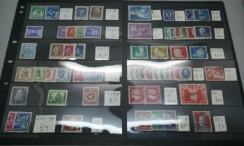 Stamps; early East Germany fine used stamps on two stock sheets