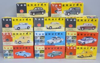 A collection of eleven model vehicles, boxed
